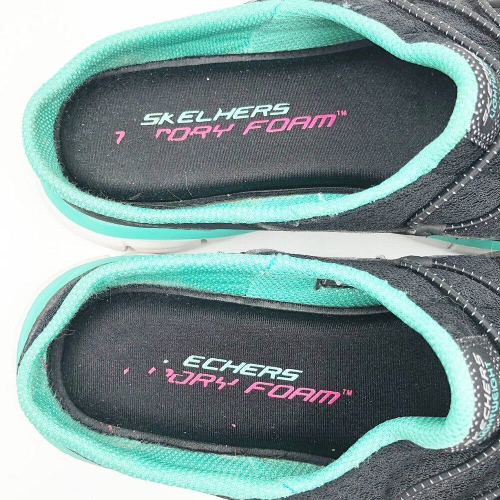 SKECHERS Synergy Black Aqua Backless Slip On Sneakers Mules Womens 6 - Picture 7 of 9